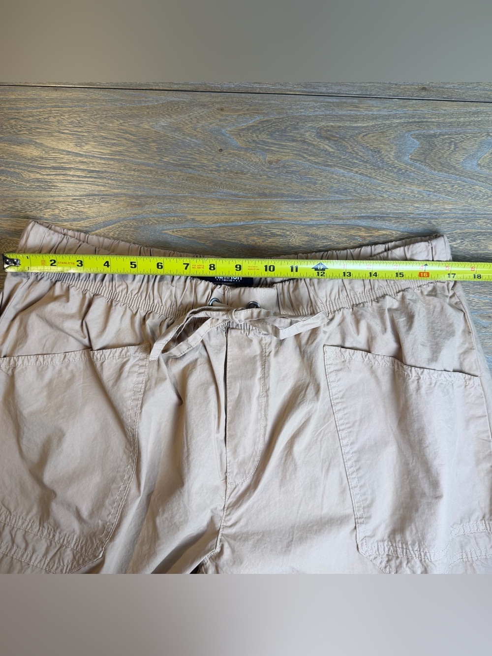 Rewash Tan Cargo Trousers with Drawstring Waist- 100% Cotton - Picture 7 of 12